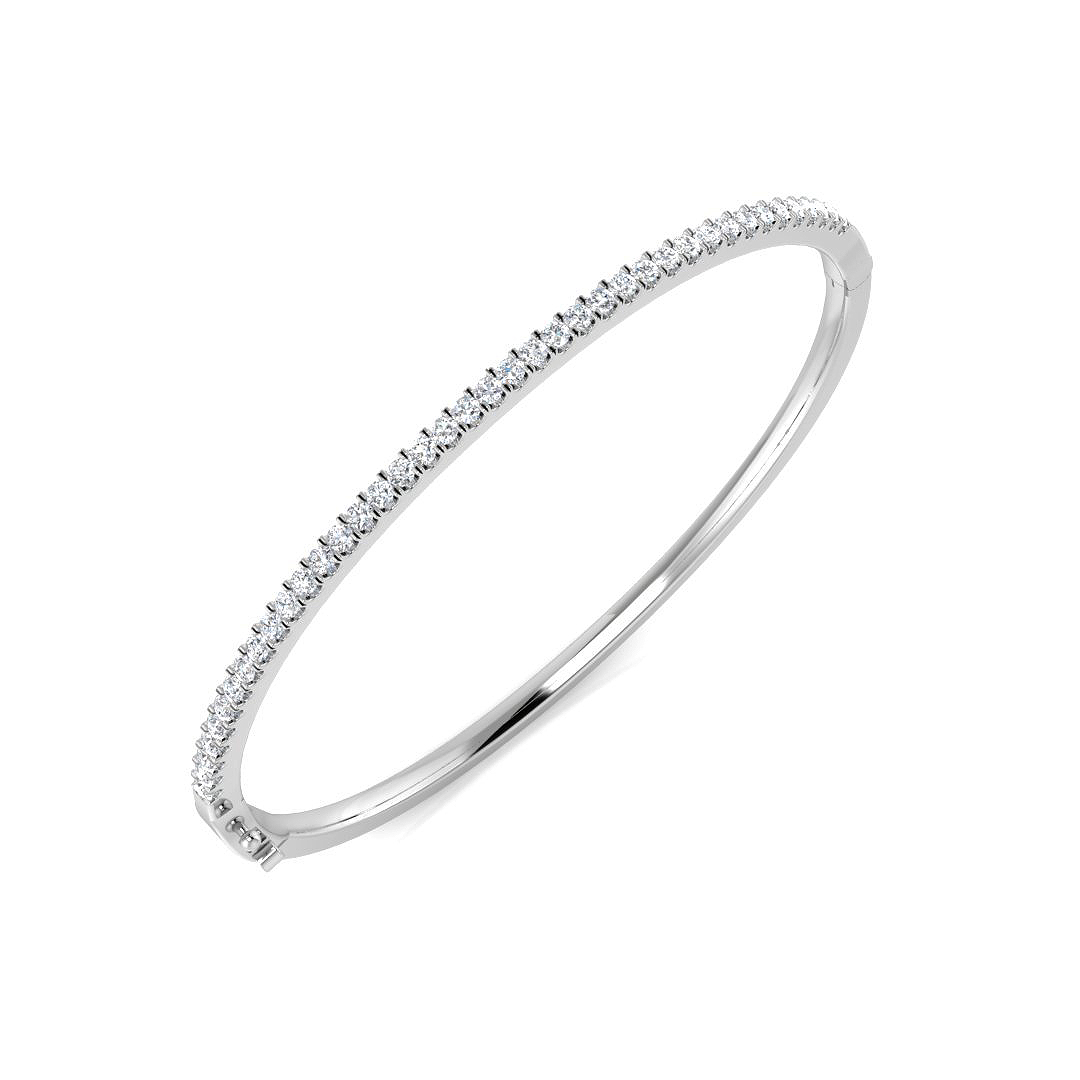 1.05 ct Natural Diamond Round Bangle