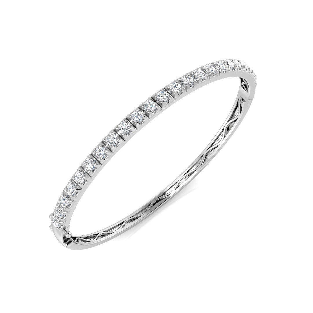 1 ct Natural Diamond Round Bangle