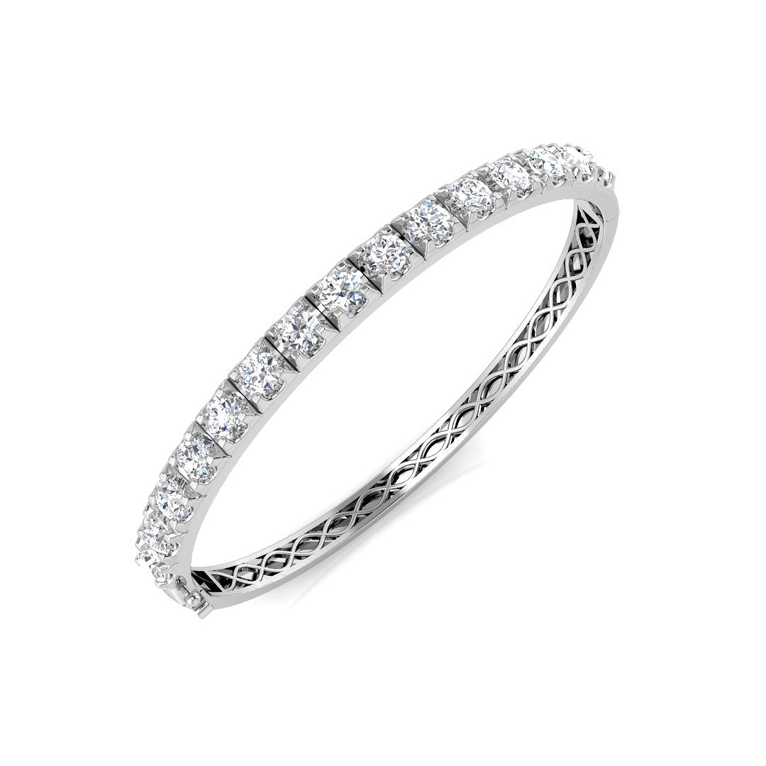 2.9 ct Natural Diamond Round Bangle