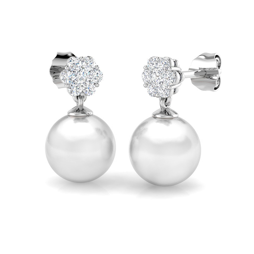 7.4 ct Natural Diamond Pear Earrings