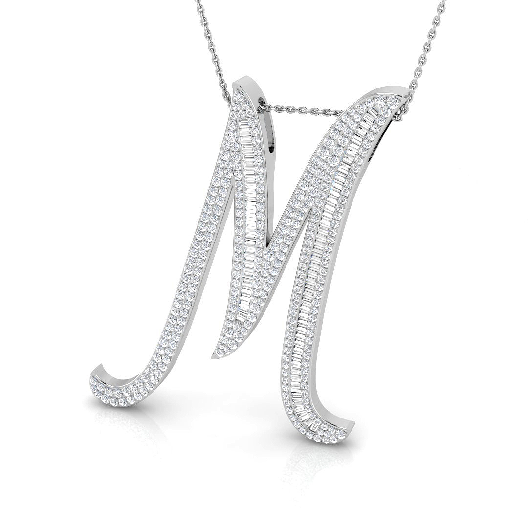1.75 ct Natural Diamond Baguette Pendant