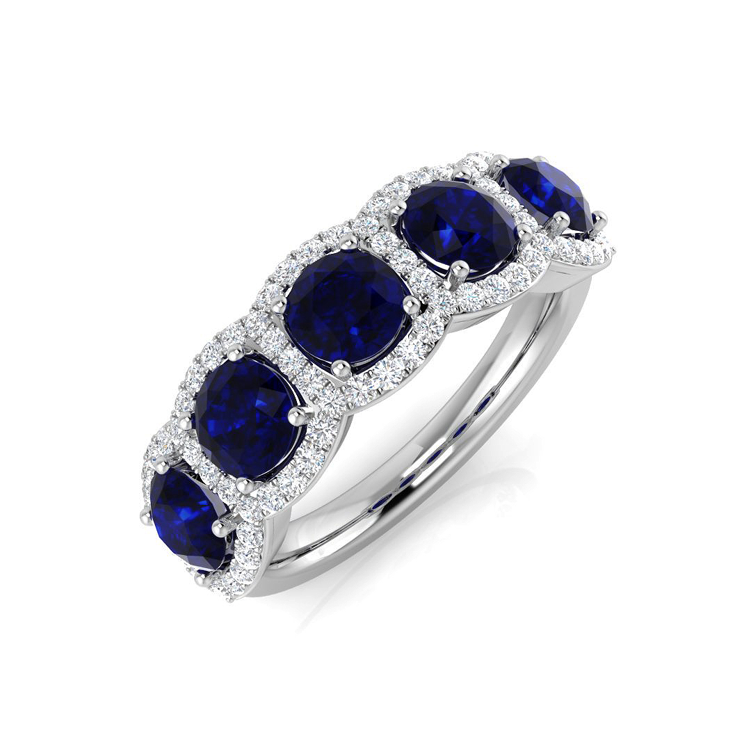 2.6 ct Blue Sapphire Round Ring