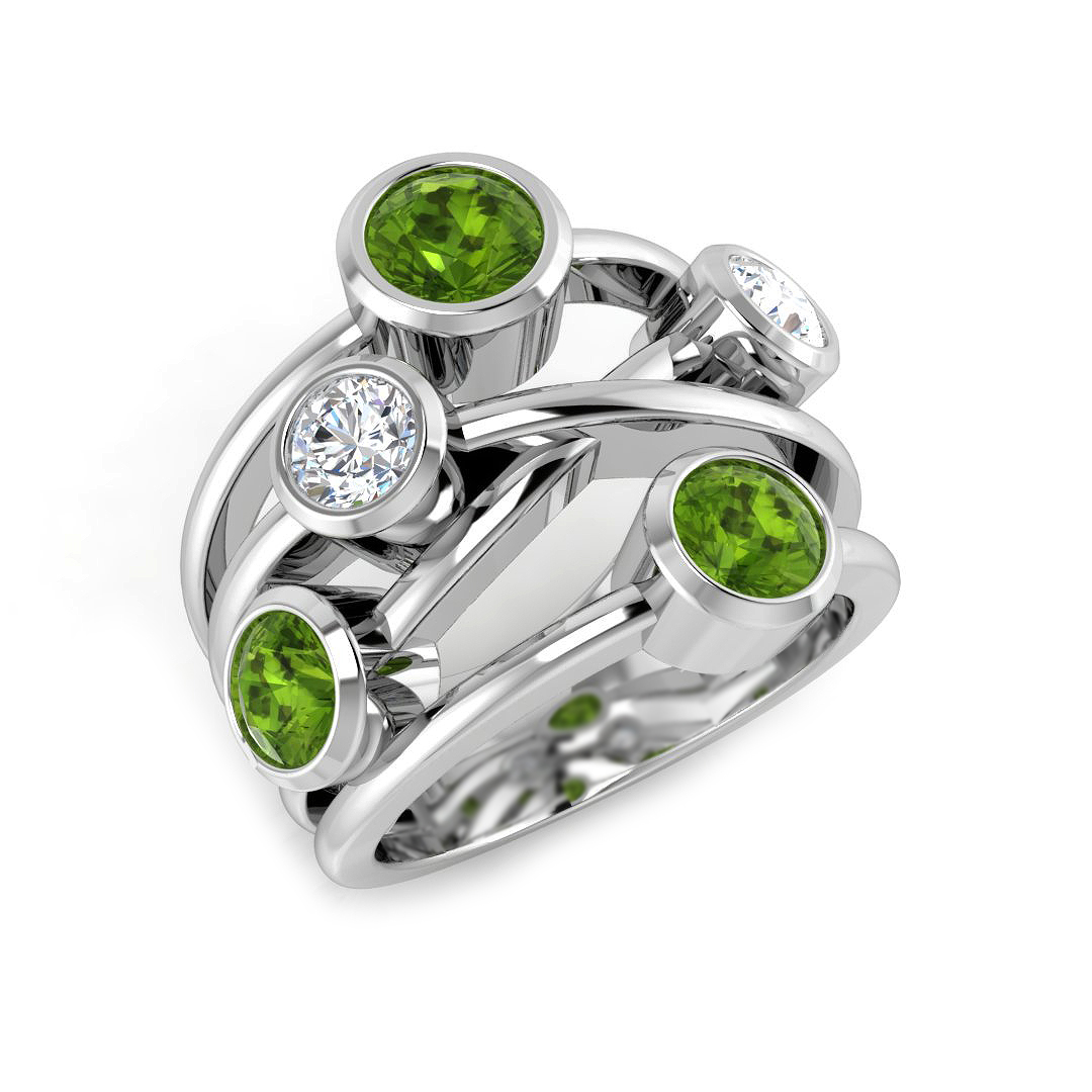 2.6 ct Peridot Round Ring
