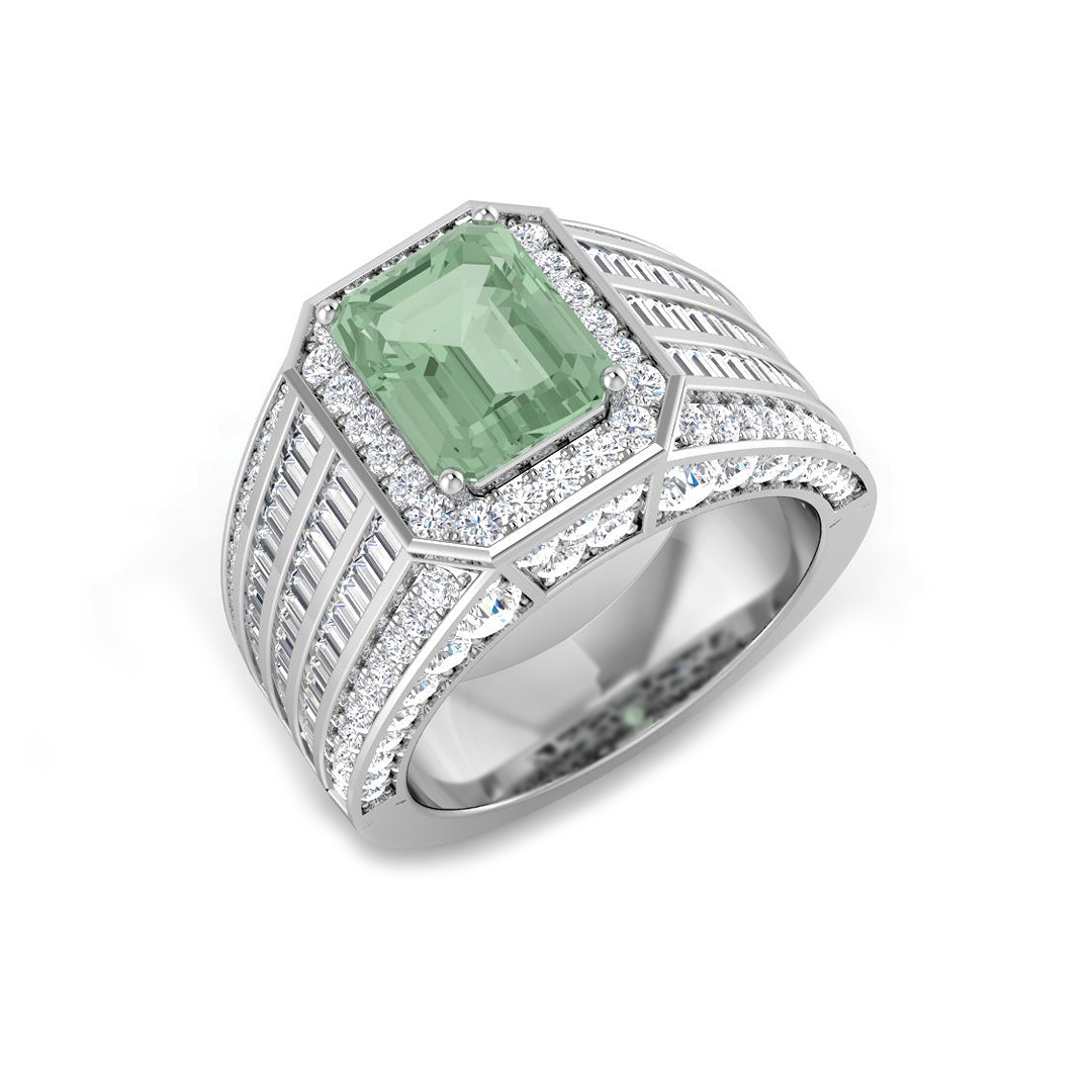 4.45 ct Amethyst Emerald Ring