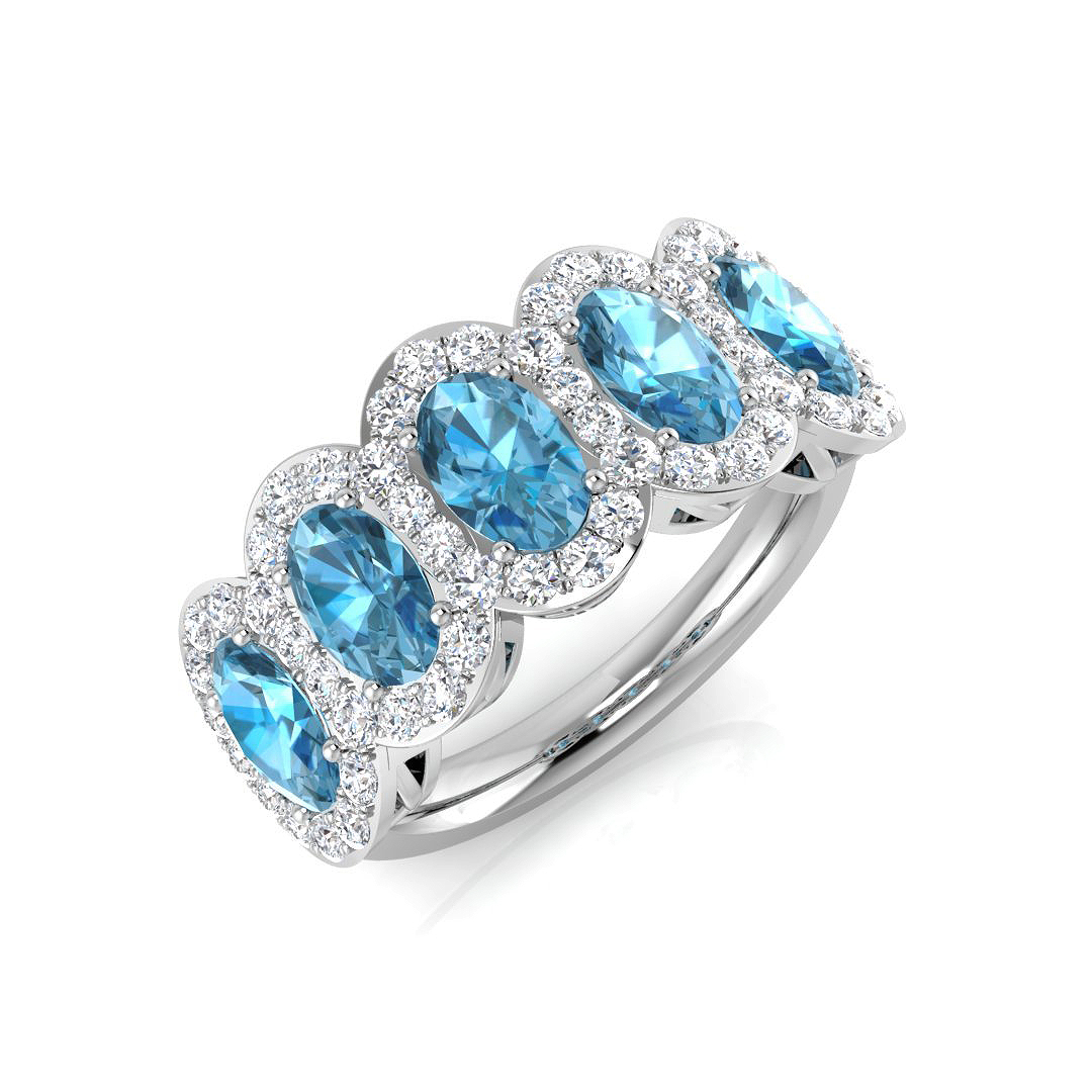 3.5 ct Blue Topaz Oval Ring