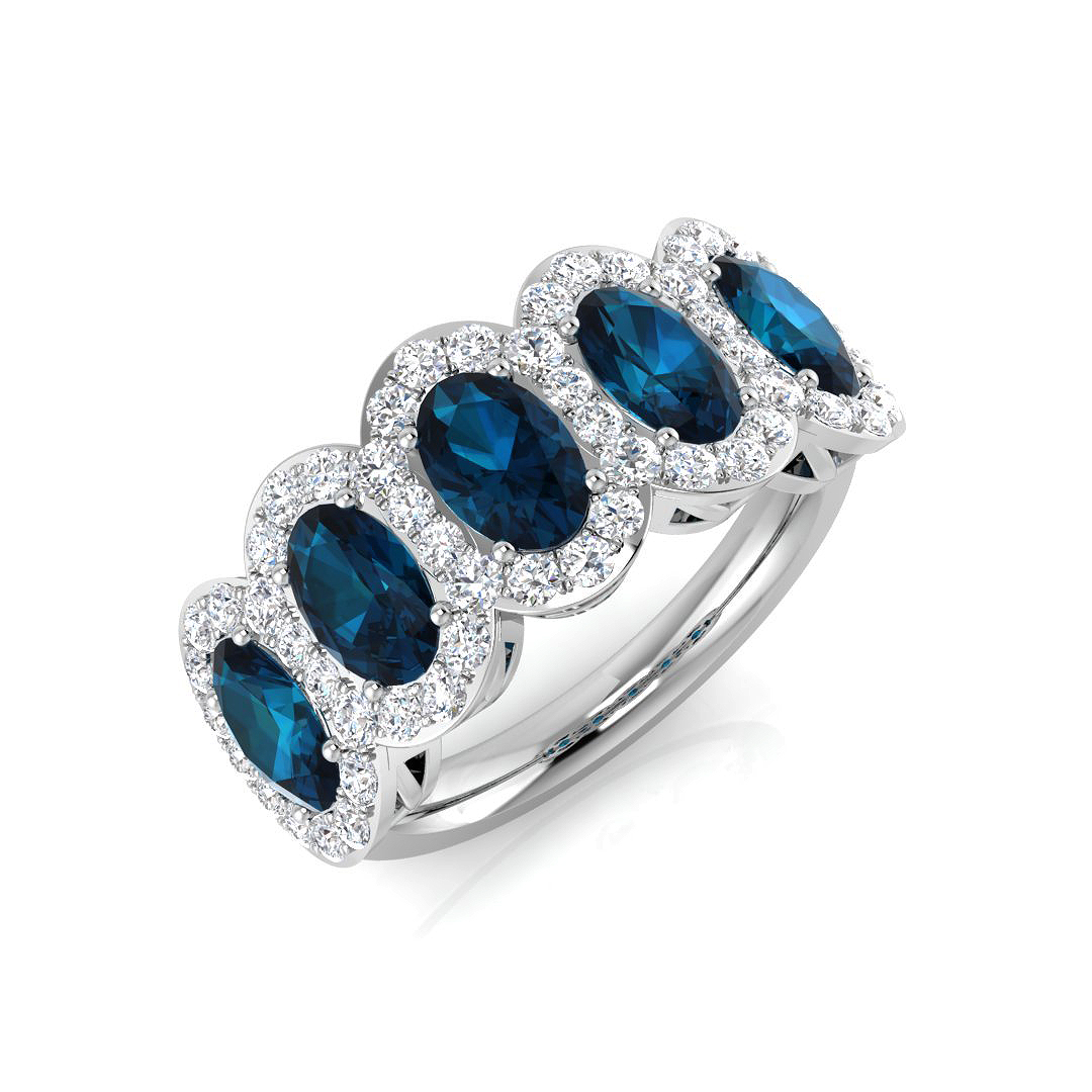 3.2 ct Blue Topaz Oval Ring