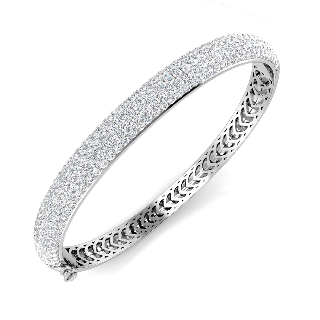 6.05 ct Natural Diamond Round Bangle