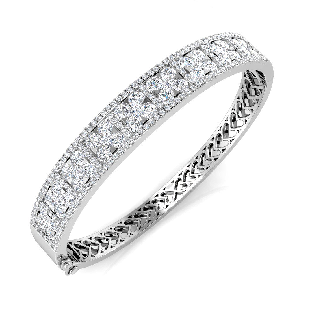 6.15 ct Natural Diamond Round Bangle