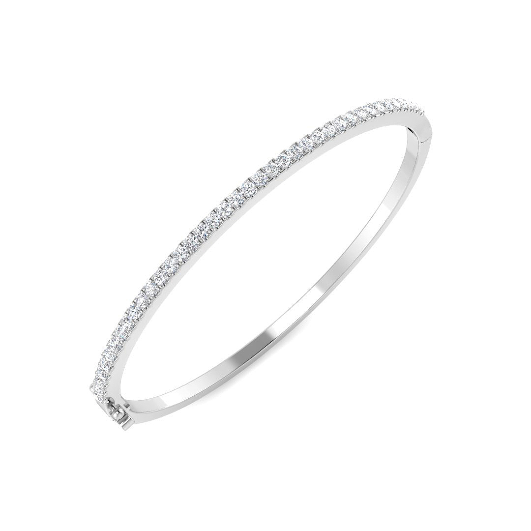 0.9 ct Natural Diamond Round Bangle