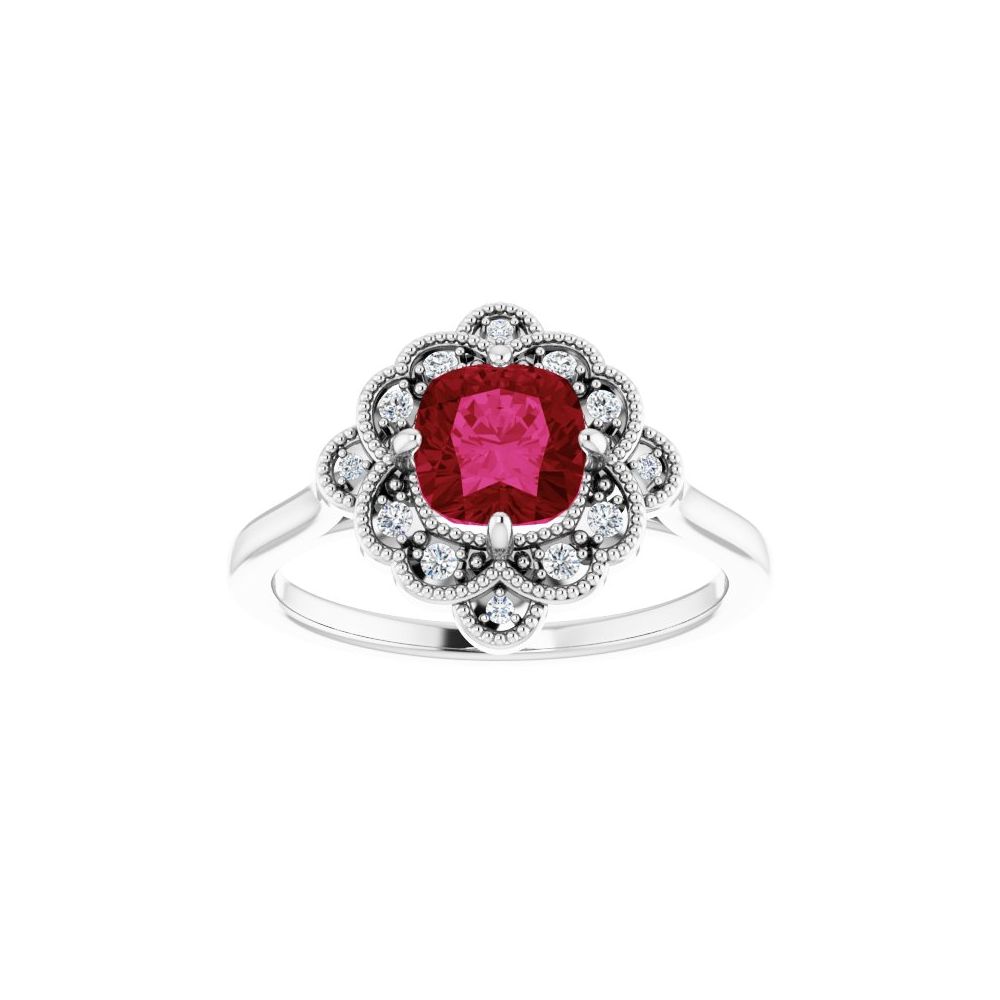 Estella Natural Ruby 4 Prong  Engagement Ring