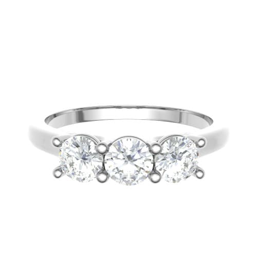 0.50 - 3.00 Carat Round Diamond Three Stone Ring with Trellis Set